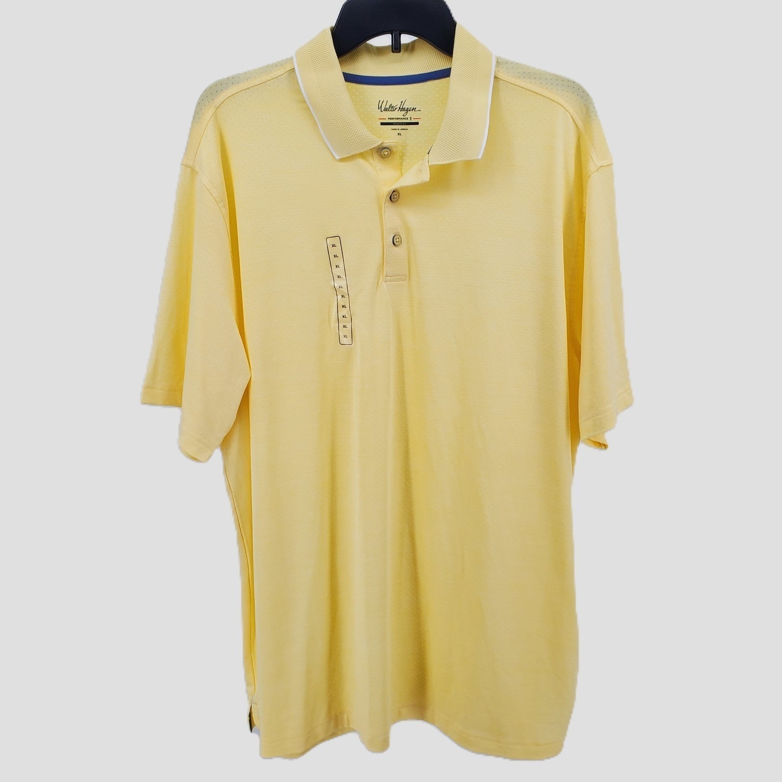 Walter Hagen Mens Xl Athletic Performance 11 Final Round Polo Golf Shirt Yellow